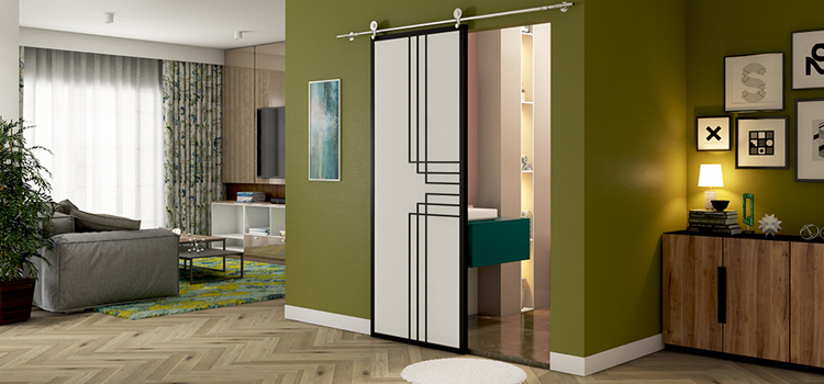 sliding bathroom door installation in McKinleyville